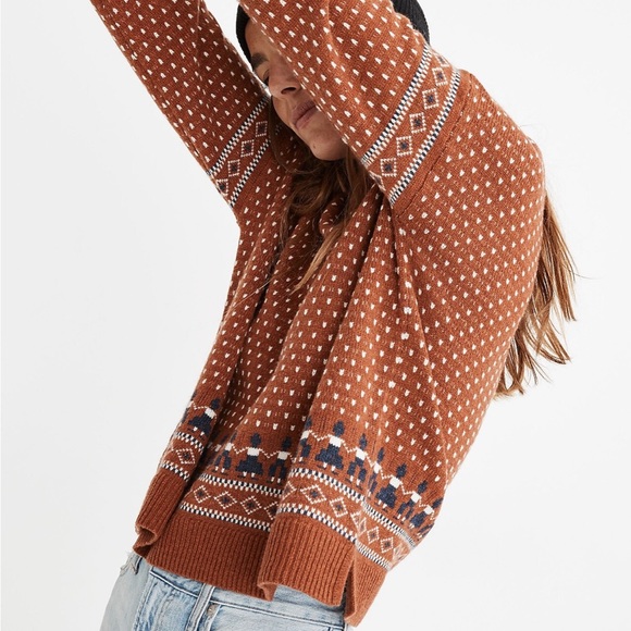 Madewell Sweaters - Madewell Woodside Jacquard Pullover Sweater M